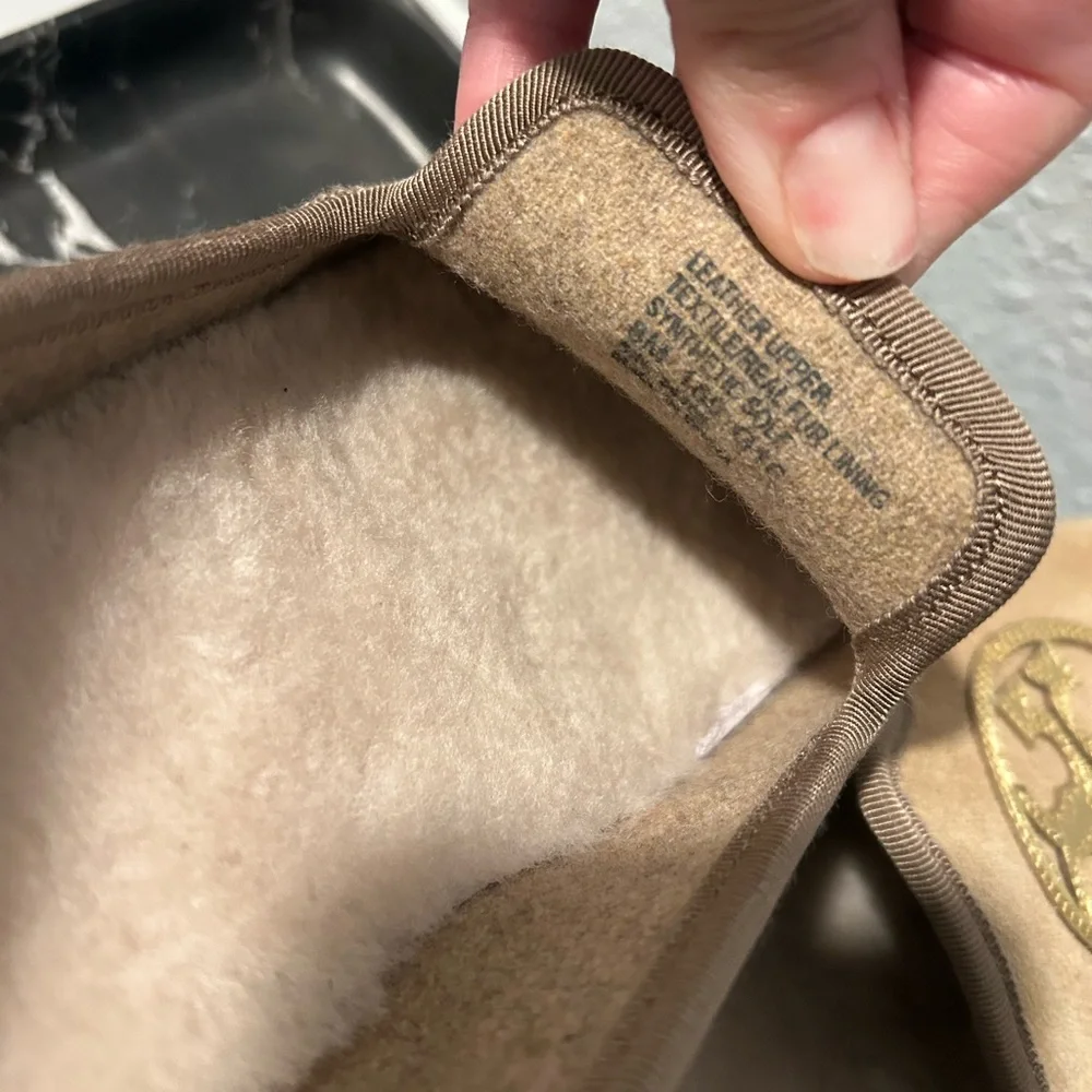 Tory Burch Billy Real Suede Shearling Slippers Logo 8 - Picture 10 of 12